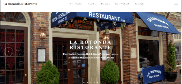 website for La Rotonda Ristorante Italian restaurant in Great Neck Plaza, NY